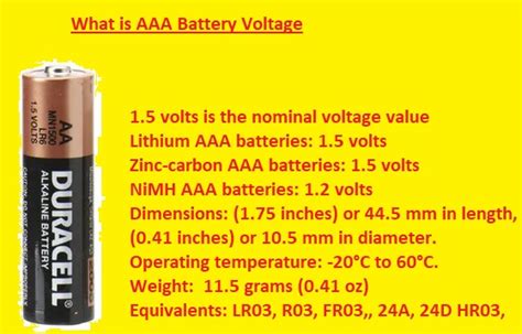 how many volts are in an aaa battery